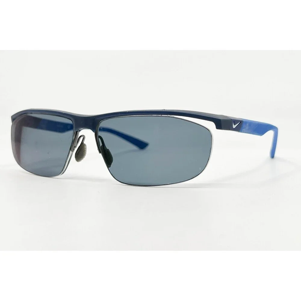 Nike 7077 Sunglasses Frames Mens Blue Semi Rimless Sport 58-13-136